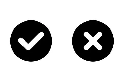 Cross and check mark, vector Stock Illustration