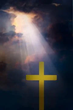 Cross and dramatic sky Stock Illustration