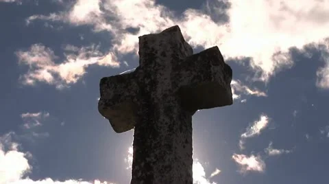 Cross and Gleaming Sun Stock Footage 12283079