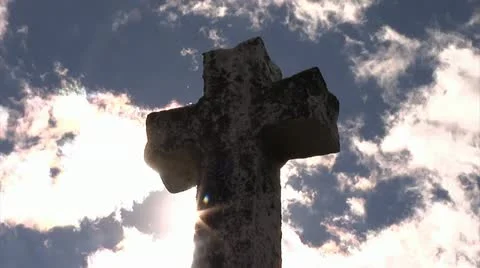 Cross and Gleaming Sun Stock Footage 12283210