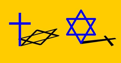 Cross and hexagram Stock Illustration