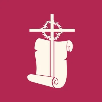 The Cross and the Holy Scripture Stock Illustration