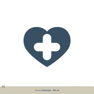 Cross and Love Icon Vector Logo Template Illustration Design. Vector EPS 10. Stock Illustration