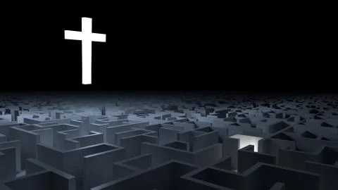 Cross and maze Stock-Fotos