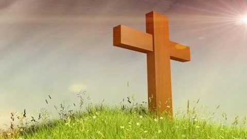 Cross and sky Stock Illustration