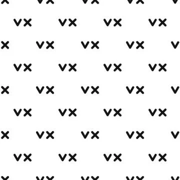 Cross and tick check marks pattern, simple style Illustrazione stock