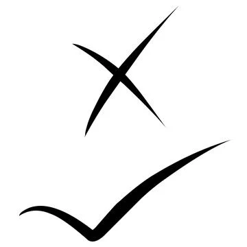 Cross and tick icon Illustrazione stock