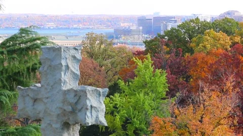 Cross and View of Washington Stock Footage 59173307