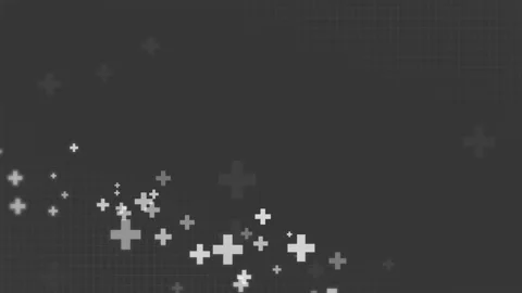Cross animated pattern with a plus sign on grey background with grid. Stock Footage 289224796