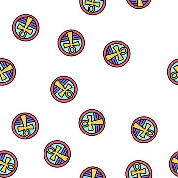 Cross ankh vector seamless pattern Stock Illustration
