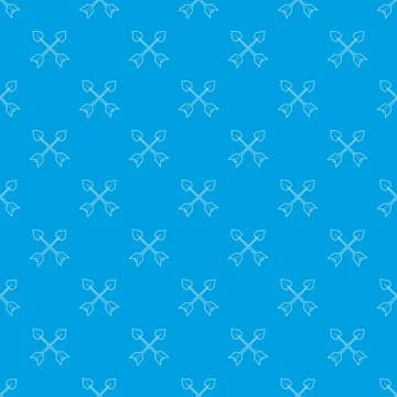 Cross arrows pattern seamless blue Stock Illustration