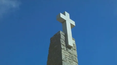 Cross In Background Of Moving Clouds time-laps Stock Footage 81099596