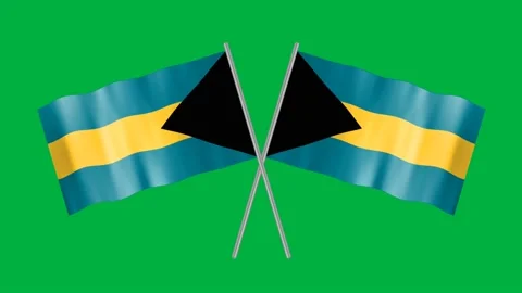 Cross Bahamas flag Stock Footage 197035369