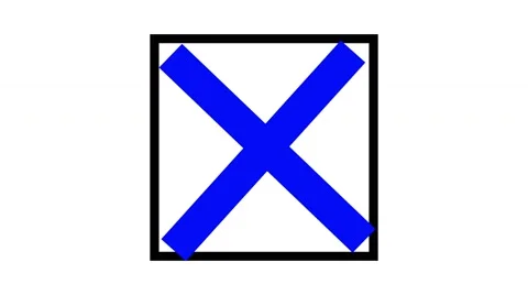 Cross in ballot box, voting and elections animation blue Stock Footage 62029749