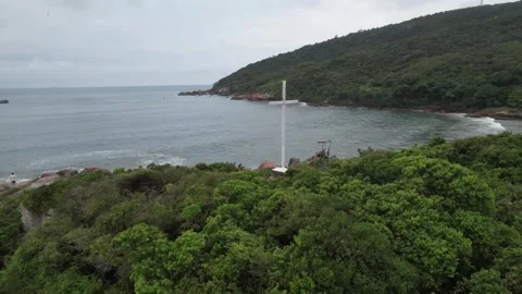 Cross between barra da Lagoa beach and Prainha beach, at Florianopolis Stock Footage 327373782
