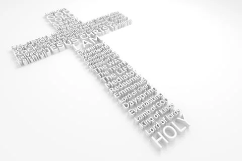 Cross With Biblical Names of JESUS CHRIST Illustrazione stock