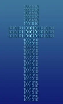 Cross binary code Stock Illustration
