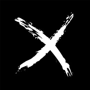 The cross on a black background is hand-drawn with a brush. Prohibition, deni Иллюстрация