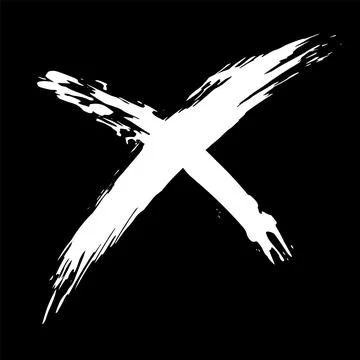 The cross on a black background is hand-drawn with a brush. Prohibition, deni Illustrazione stock