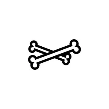 Cross bone dog bone vector icon illustration doodle cartoon Illustrazione stock