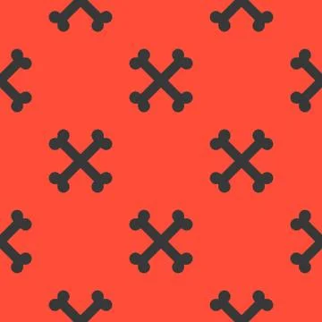 Cross bone, Halloween seamless pattern, flat design with clipping mask Illustrazione stock