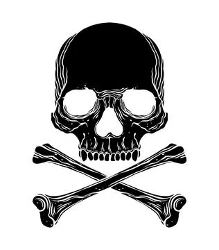 Cross bones and skull Stock Illustration