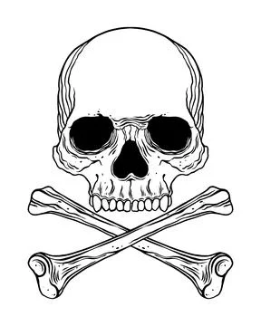 Cross bones and skull Stock Illustration