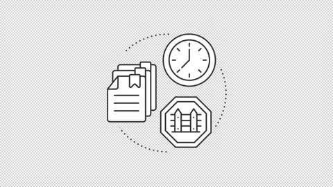 Cross border economic policy animated line concept icon set Stock Footage 346716330
