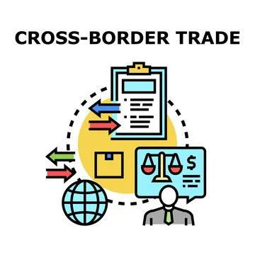 Cross border global trade logistics and legal aspects Stock Illustration