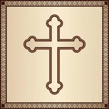 Cross with border Stock Illustration