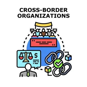 Cross border organizations concept vector illustrating global business rela.. Stock Illustration