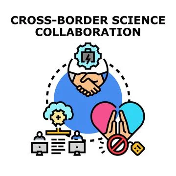 Cross border science collaboration for global research 스톡 일러스트