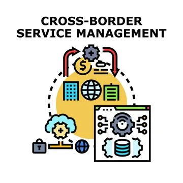 Cross border service management concept illustration 库存插图