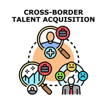Cross border talent acquisition strategy and employee management Stock Illustration