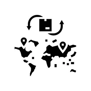 Cross border trade logistic manager glyph icon vector illustration Stockillustratie