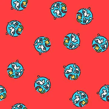 Cross border trade logistic manager vector seamless pattern Illustrazione stock
