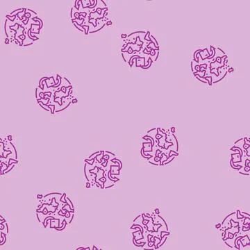 Cross border trade logistic manager line seamless pattern Stock Illustration
