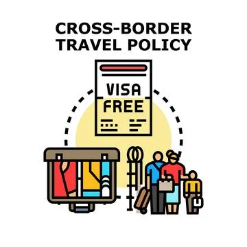 Cross border travel policy easing international movement Stock Illustration