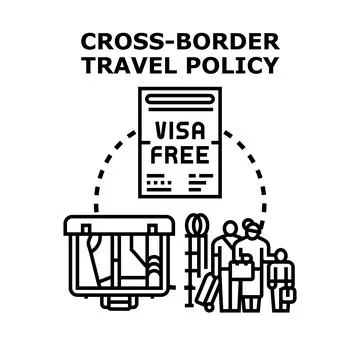 Cross border travel policy easing international movement Ilustração Stock