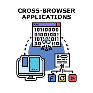 Cross browser applications adapting to multiple devices development 스톡 일러스트