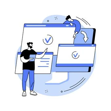 Cross-browser compatibility abstract concept vector illustration. Stock Illustration