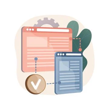 Cross-browser compatibility abstract concept vector illustration. Stock Illustration