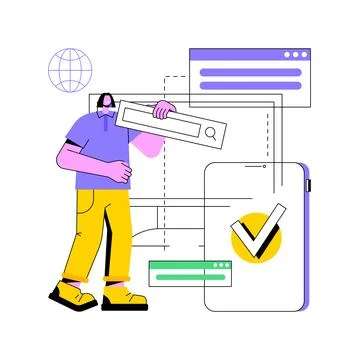 Cross-browser compatibility abstract concept vector illustration. Illustrazione stock