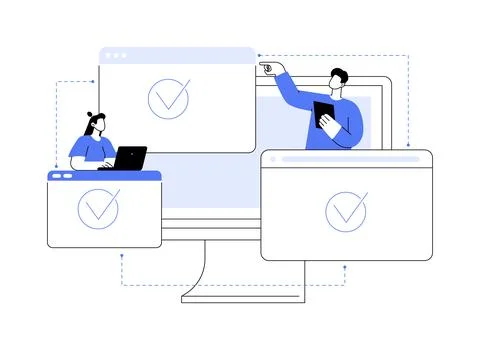 Cross-browser compatibility abstract concept vector illustration. Stock Illustration