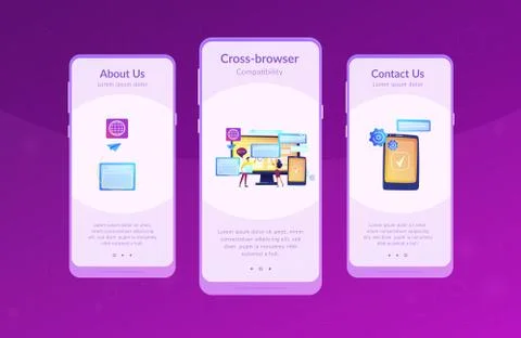Cross-browser compatibility app interface template. 스톡 일러스트