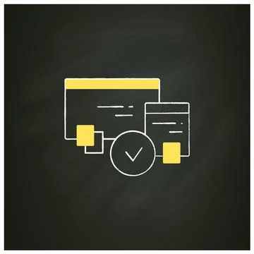 Cross browser compatibility chalk icon Stock Illustration