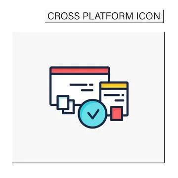 Cross browser compatibility color icon Stock Illustration