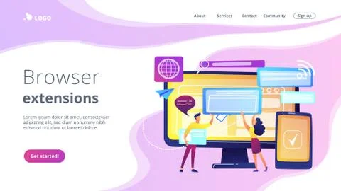 Cross-browser compatibility concept landing page. Stock-Illustration