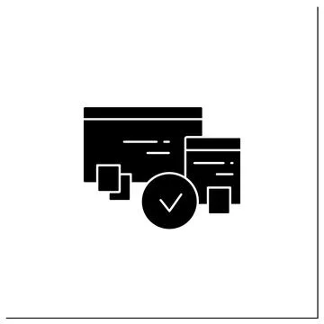 Cross browser compatibility glyph icon Illustrazione stock