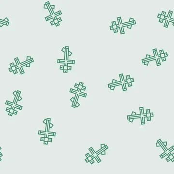Cross byzantine line seamless pattern Illustrazione stock